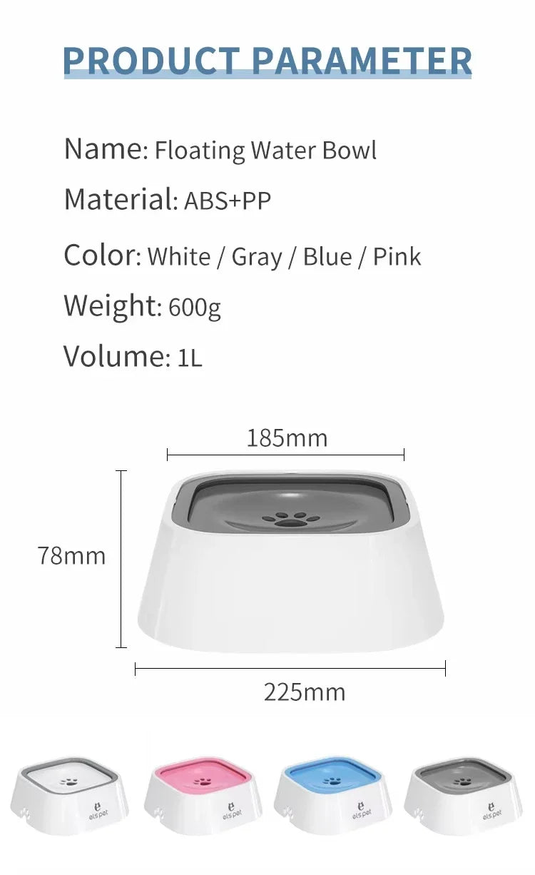 Dog Bowl No Spill, Pet Water Bowl No Drip Slow Water Feeder Cat Bowl, Pet Water Dispenser,Large Capacity Travel Water Bowl