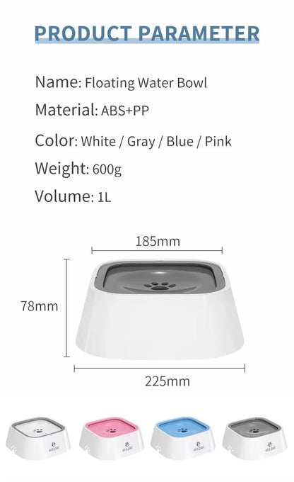 Dog Bowl No Spill, Pet Water Bowl No Drip Slow Water Feeder Cat Bowl, Pet Water Dispenser,Large Capacity Travel Water Bowl