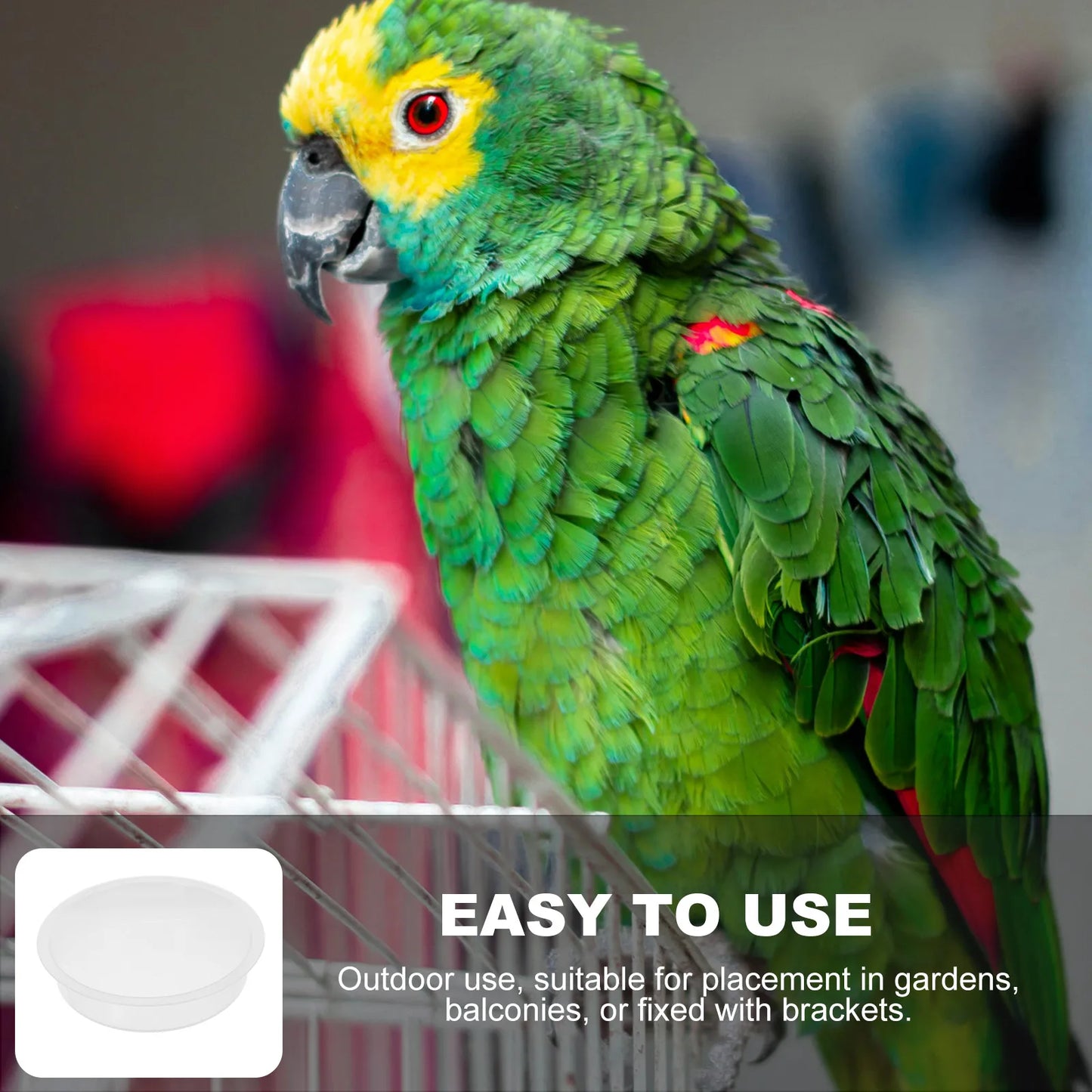 2 Pcs Bird Feeder Water Tray Feeding Bowls Dish for Birds Outdoor Cage Pp Trays & Watering Supplies Round Birdbath Hummingbird