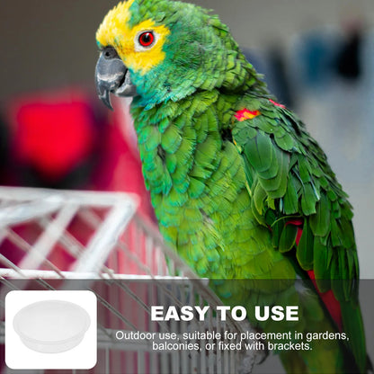 2 Pcs Bird Feeder Water Tray Feeding Bowls Dish for Birds Outdoor Cage Pp Trays & Watering Supplies Round Birdbath Hummingbird