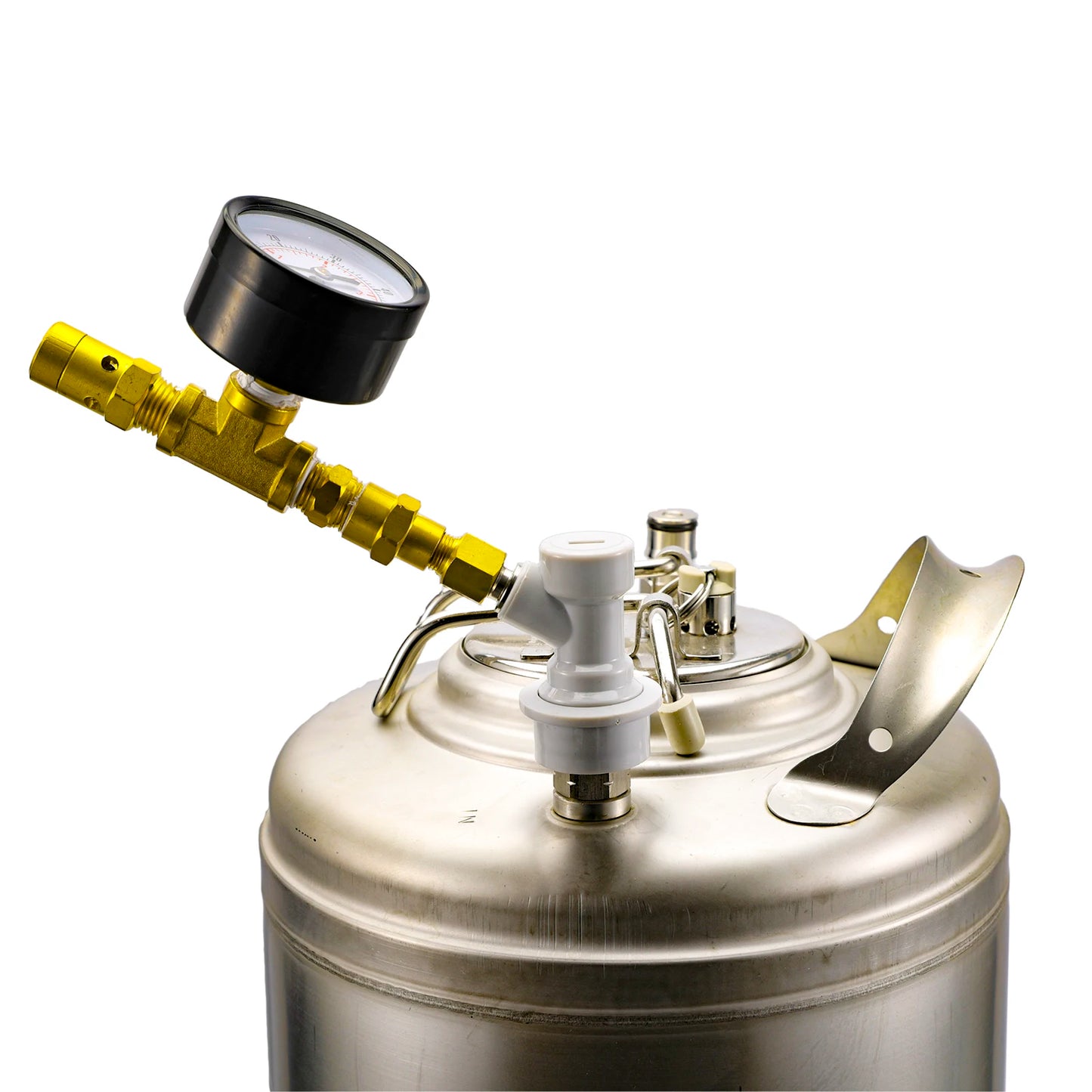 Ball Lock Spunding Valve with Gauge Adjustable Pressure Relief Valve Assembly with Gauge Beer Brewing Equipment