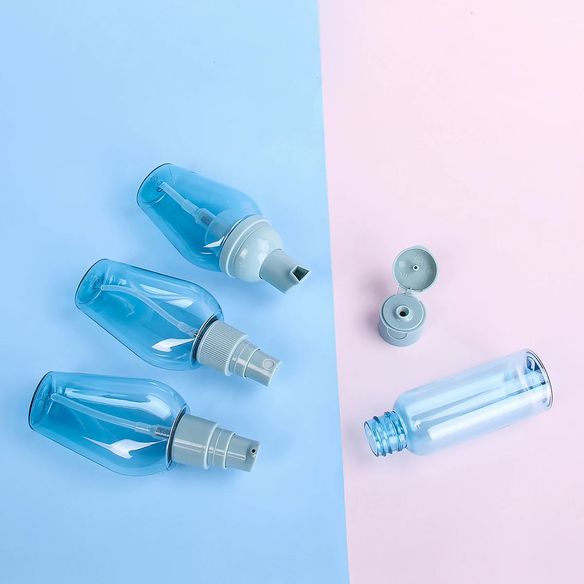 10pcs Travel Bottles Toiletry Kit Leak Proof Portable Set, Red Clear Flight Size Cosmetic Containers for Lotion,Shampoo