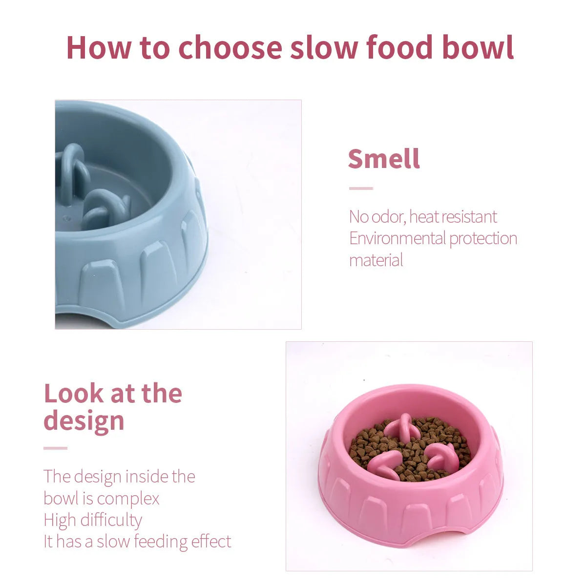 Pet Slow Food Bowl Dog Anti-choking Anti-slip Anti-tipping Slow Food Basin Small Medium-sized Pet Supplies