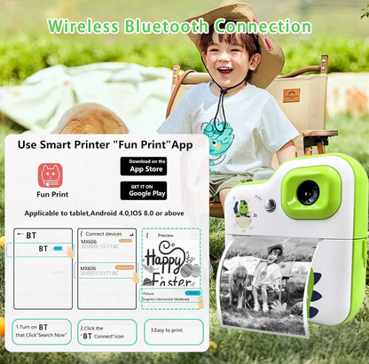 Kids Thermal Print Camera Instant Photo Printing Camera 1080P HD Digital Camera Toys Parent-child Interaction Camera Toys Gifts