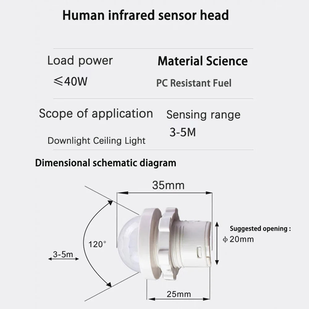 Motion Sensor 85-265V 110V 220V Smart Switch Sensor Pir Infrared Motion Sensor Smart Home Human Body Automatic Sensor Night Lamp