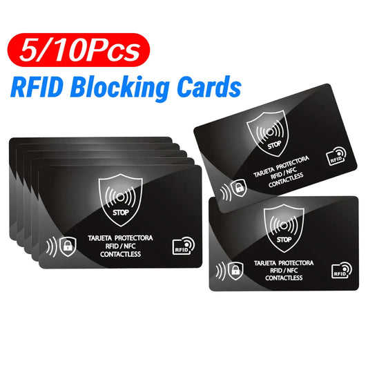 5/10PCS RFID Blocking Cards NFC Debit Credit Card Passport Protector Blocker Set Smart Anti-theft Design RFID Blocker