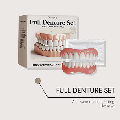 Silicone False Teeth Upper Lower Veneers Dentures Whitening Fake Teeth Confident Smile Comfortable Fit Teeth Orthodontic Tools