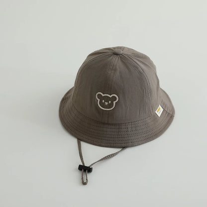Cute Bear Baby Bucket Hats Korean Boy Girl Summer Uv Protection Fisherman Caps Kids Outdoor Sunshade Panama Basin Caps
