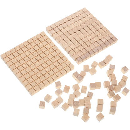 61 Pcs Math Building Blocks Decimal Operation Wood Cubes Manipulatives Counting Blocks Educational Supplies Drafting Supplies