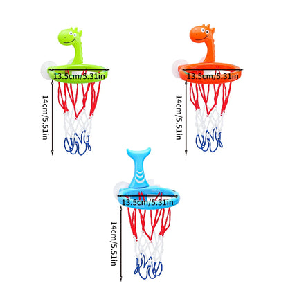 Baby Bath Toy Children Water Play Toys Set Bathroom Bathtub Suction Cup Shooting Basketball Hoop with 3 Balls Bath Toys for Kids