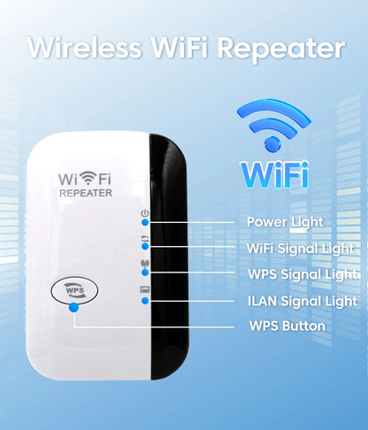 WiFi Signal Amplifier Repeater EU Standard Plug 300M Wireless Enhanced WPS Fast Encryption Router Range Extender Signal Boosters