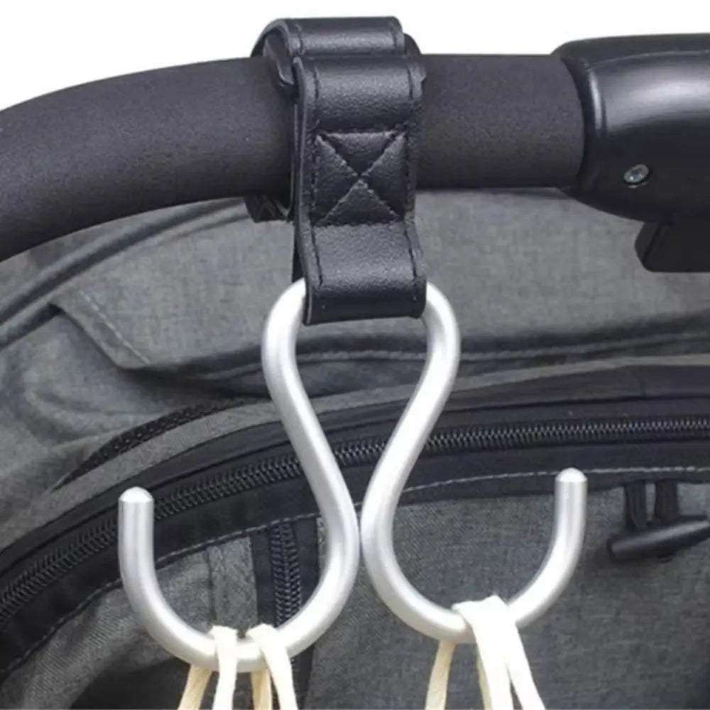 S Shape Baby Stroller Hooks Double Hook Solid Color Hanging Hook Cart Organizer Stroller Accessories Stroller Accessories Cart