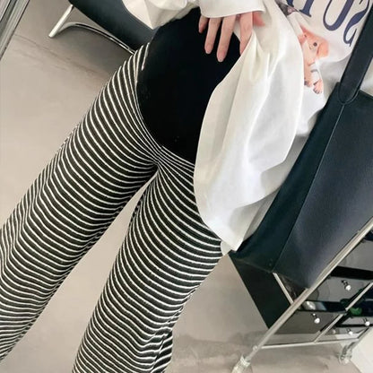 2025 Maternity Pants Home Clothes for Pregnant Women Leisure Belly Support Clothing Pregnancy Striped Trousers Woman Summer Kids