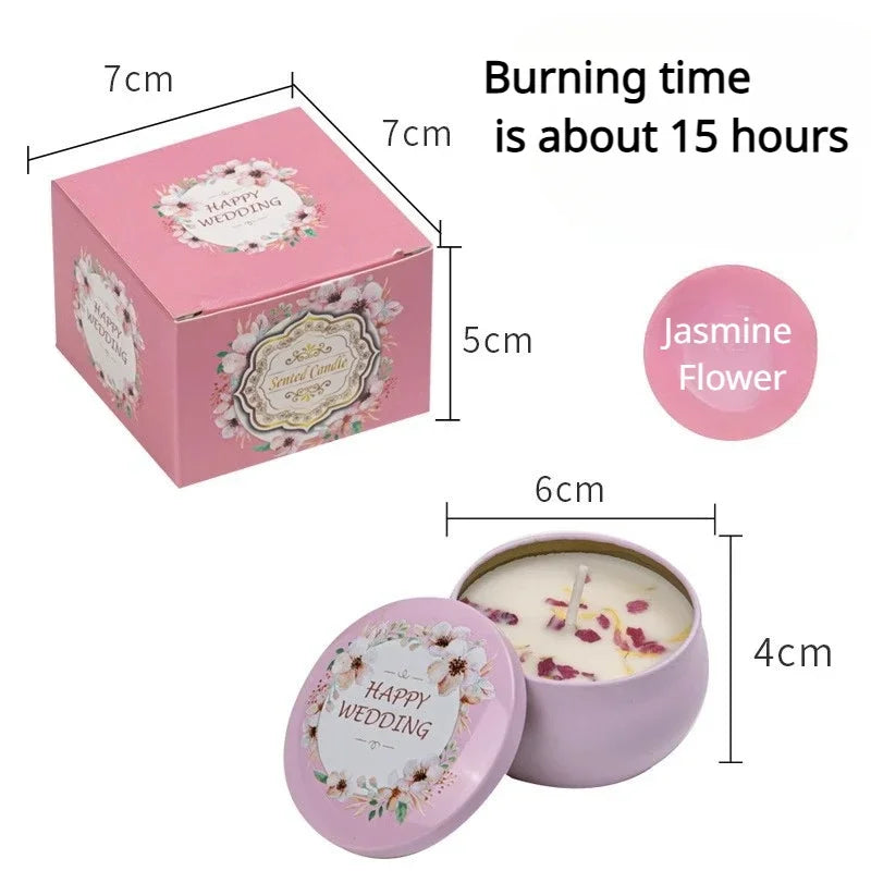Scented Candle Set Gift Islamic Arabian Pattern Fragrance Candle Jar DIY Smokeless Couples Jasmine Rose Romantic Incense Candles