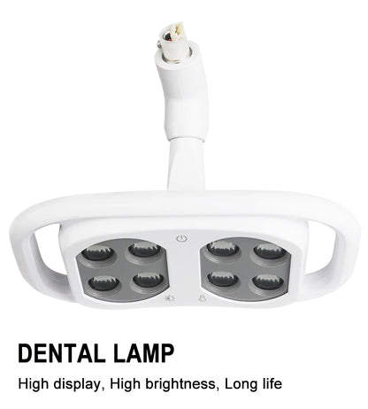 Dental Oral Light 8Bulds LED With Smart Sensor Switch Adjustable Brightness Surgical Lamp Dentistry Induction Yellow White Light