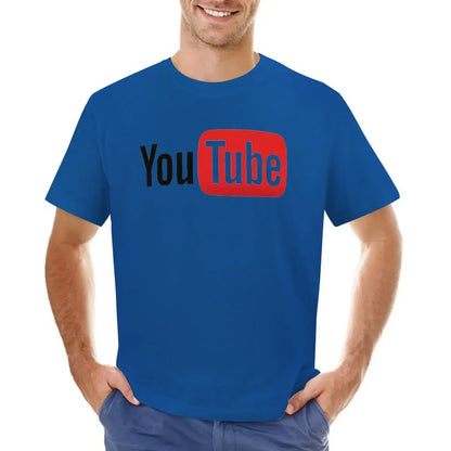 Mens T-Shirt YouTube Logo T-Shirts Fashion Video Website Summer Tees Y2K Fun Design 100% Cotton Clothes Plus Size