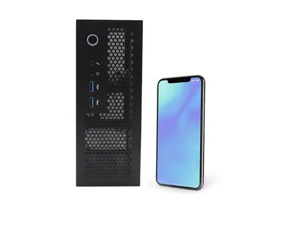 HTPC Computer Case Mini ITX Gaming PC Chassis Desktop Chassis USB3.0 Computer Case Home Computer Case Black and Silver