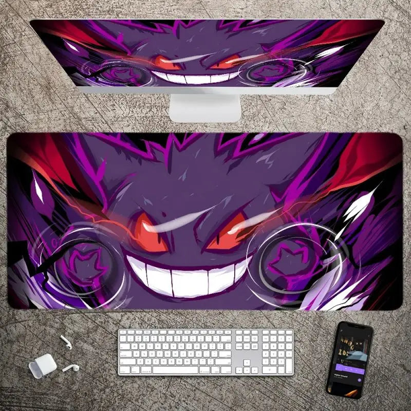 MINISO P-Pokemon-Gengar Grande Mousepad Large Gaming Mouse Pad Lock Edge Thickened Computer Keyboard Table Desk Mat