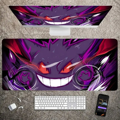 MINISO P-Pokemon-Gengar Grande Mousepad Large Gaming Mouse Pad Lock Edge Thickened Computer Keyboard Table Desk Mat