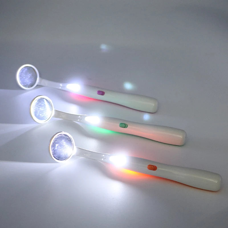 TJDent LED Light Super Bright Mouth Mirror Dentist Illuminated Mirror Teeth Hygiene Oral Cleaning Check Tool Dentist Instrument