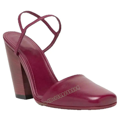 Chunky High Heels Sandals Pump Square Toe Solid Elastic Straps Sandals Women New Style Shoes Summer Party Casual Designer Sexy