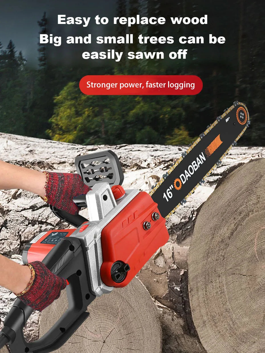 220V Plug-in Electric Saw Home Small Handheld Felling Saw Electric Chain Saw Cutting Saw Portable Electric Saw Chain Electric Sa