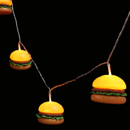 Creative Plastic Hamburger Led Light String Exquisite Decorative String Lamp LED Party Bedroom Living Room Courtyard Birthday