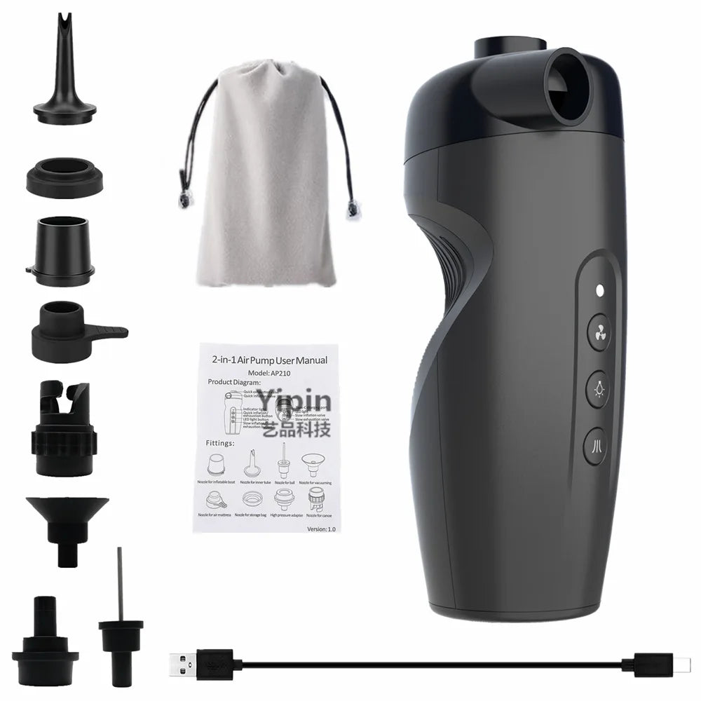 Electric Air Pumps Wireless Inflator Plastic Rechargeable for Camping Gear Paddle Board Pool Toys Tire Quick Inflation