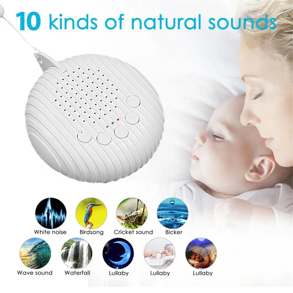 White Noise Machine USB Rechargeable Timed Shutdown Sleep Sound Machine For Sleeping Relaxation for Baby Adult Office Travel