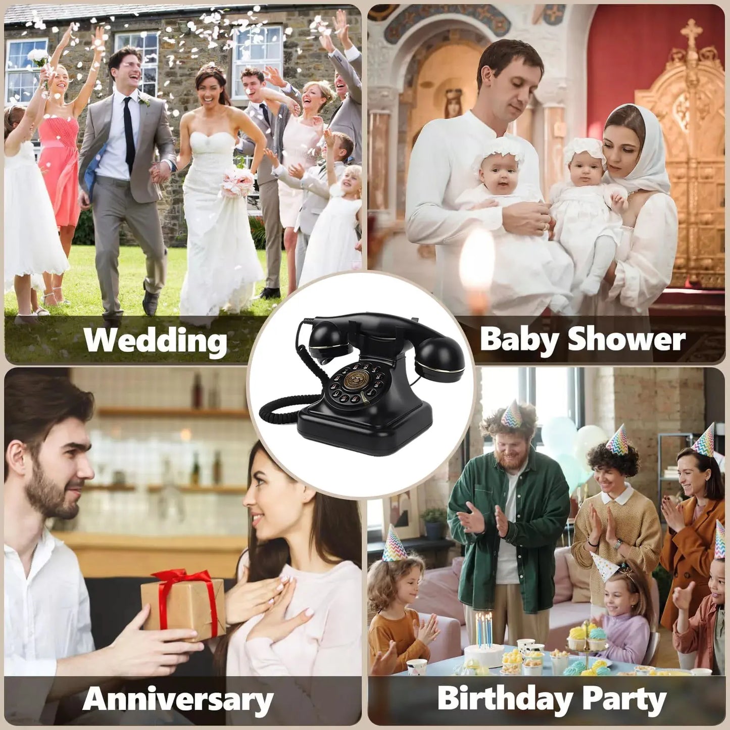 Wedding Audio Phone Guestbook Banquet Guests Voice Sign-In Phone Party Audio Blessing Message Phone Audio Book Phone