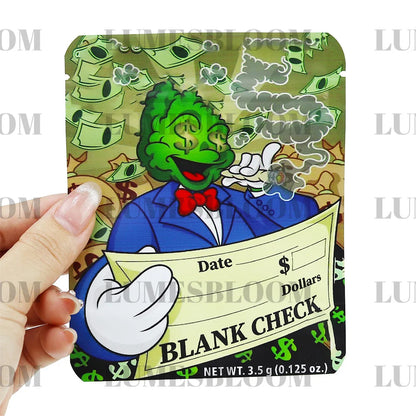 Matte Empty Storage Bag 3.5g Aluminum Foil Plastic Opp Pouches Food Storage Ruseable Zipper Stands Up Packaging Cartoon Cutomize