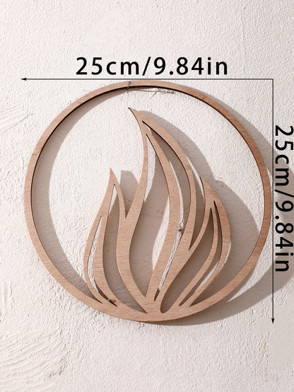 Natural Wooden Wall Hanging Wall Art Decor - Elements Design (Fire, Water, Earth, Air) Wood Hanging Wall Decor Boho Wall Accent