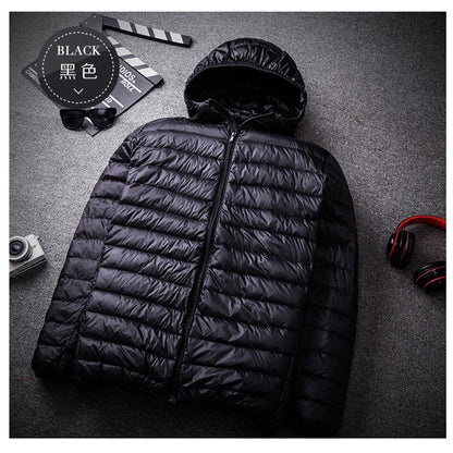 90% White Duck Down Hooded Jackets Warm Coat Parka Men Portable Outwear Mens Coat Autumn Winter Ultralight Thin Down Jacket
