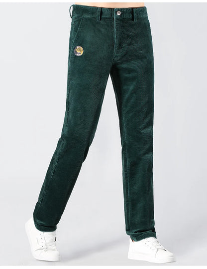 2024 Winter Corduroy Pants for Men Casual Stretch Cotton Straight  Mens Trousers Mid Waist Korean Style  Free Delivery Plus Size