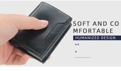 Anti Rfid Blocking Men Card Holder Case Wallets Free Name Customized Small Card Wallets Mini Wallet Qaulity Small Male Purses
