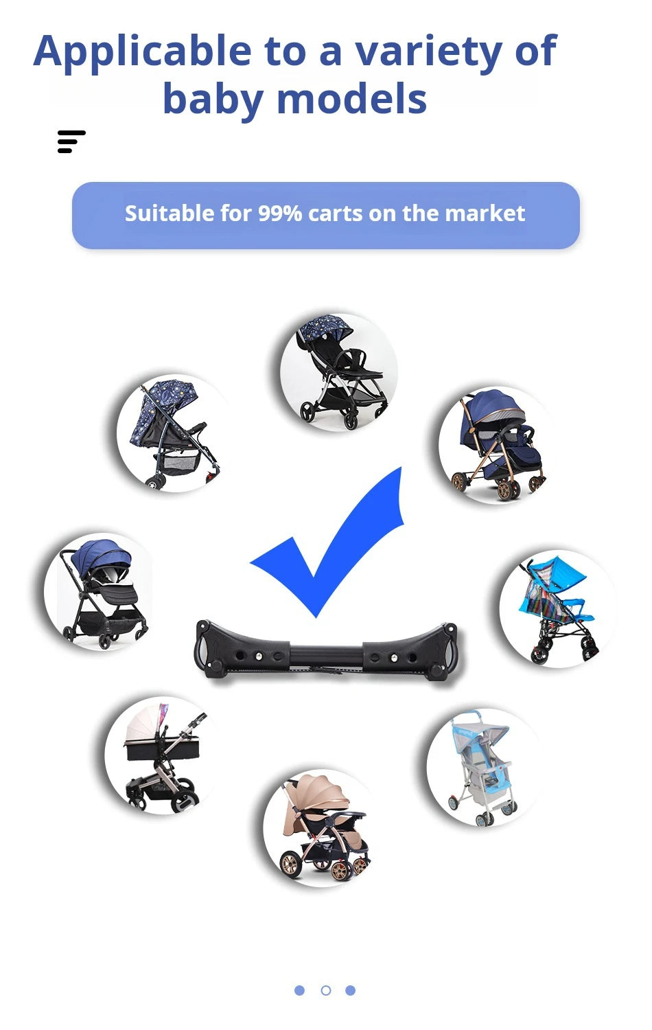 3pcs Stroller Connectors Adjustable, Free Combination Simple To Connect And Detach Stroller Accessories