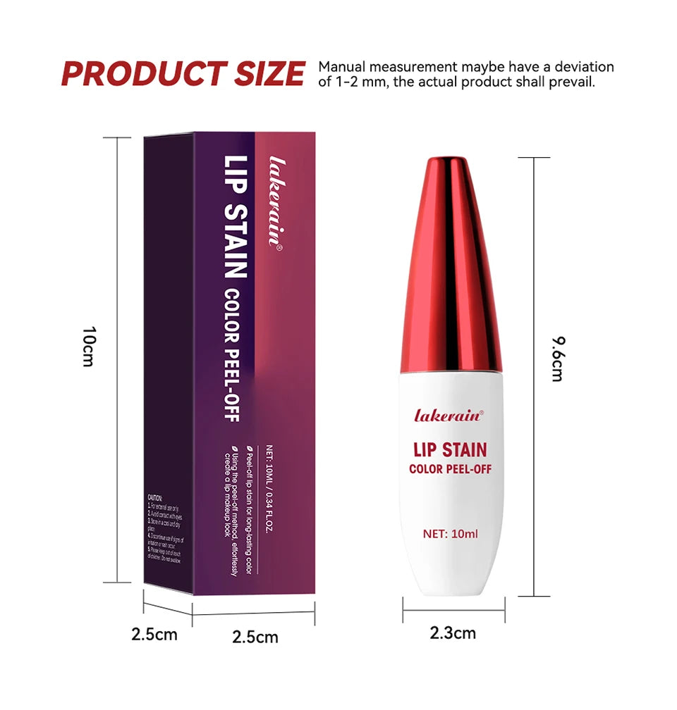 3 Colors Waterproof Lip Stain Color Peel-Off, Not Easy to transfer&Non-stick cup