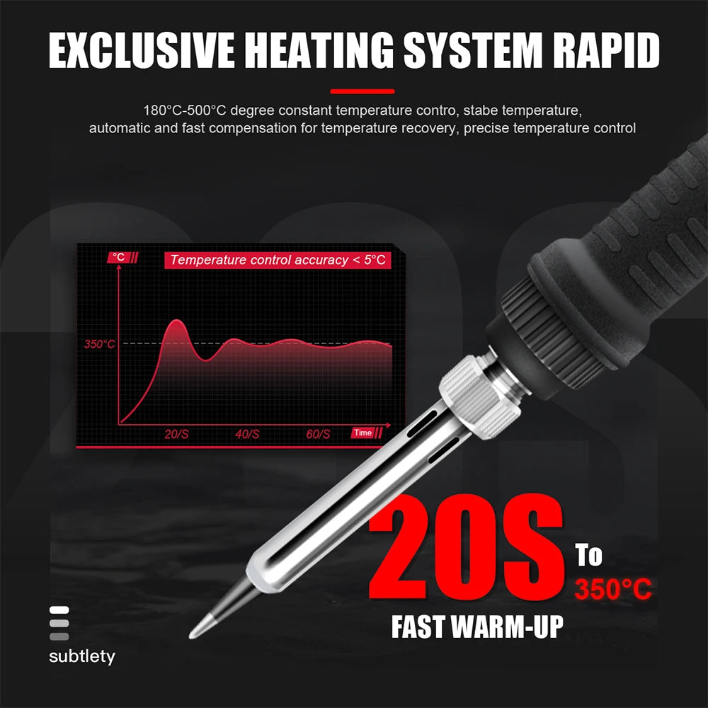 JCD 80W Electric Soldering Iron Adjustable Temperature Replaceable Soldering Iron Head Soldering Iron Pen Welding Kit 908S