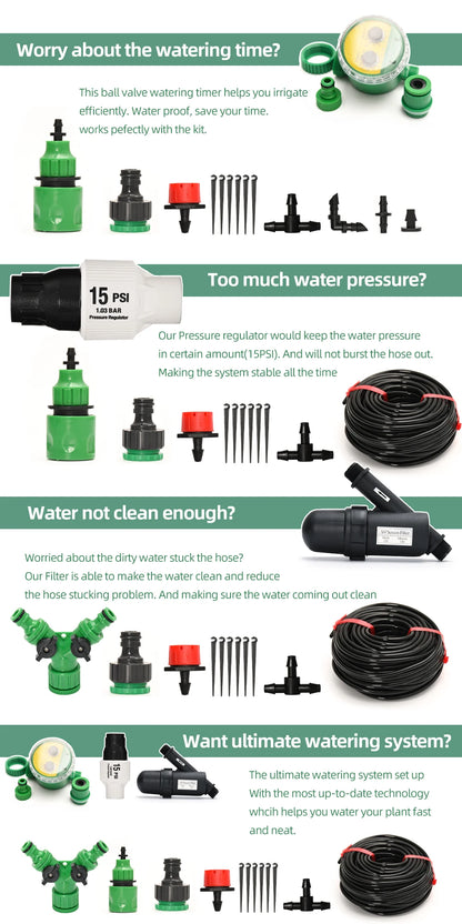 Watering System With Timer Micro Drippers For Irrigation Drip Irrigation System Watering Set Water Plant System Automatic