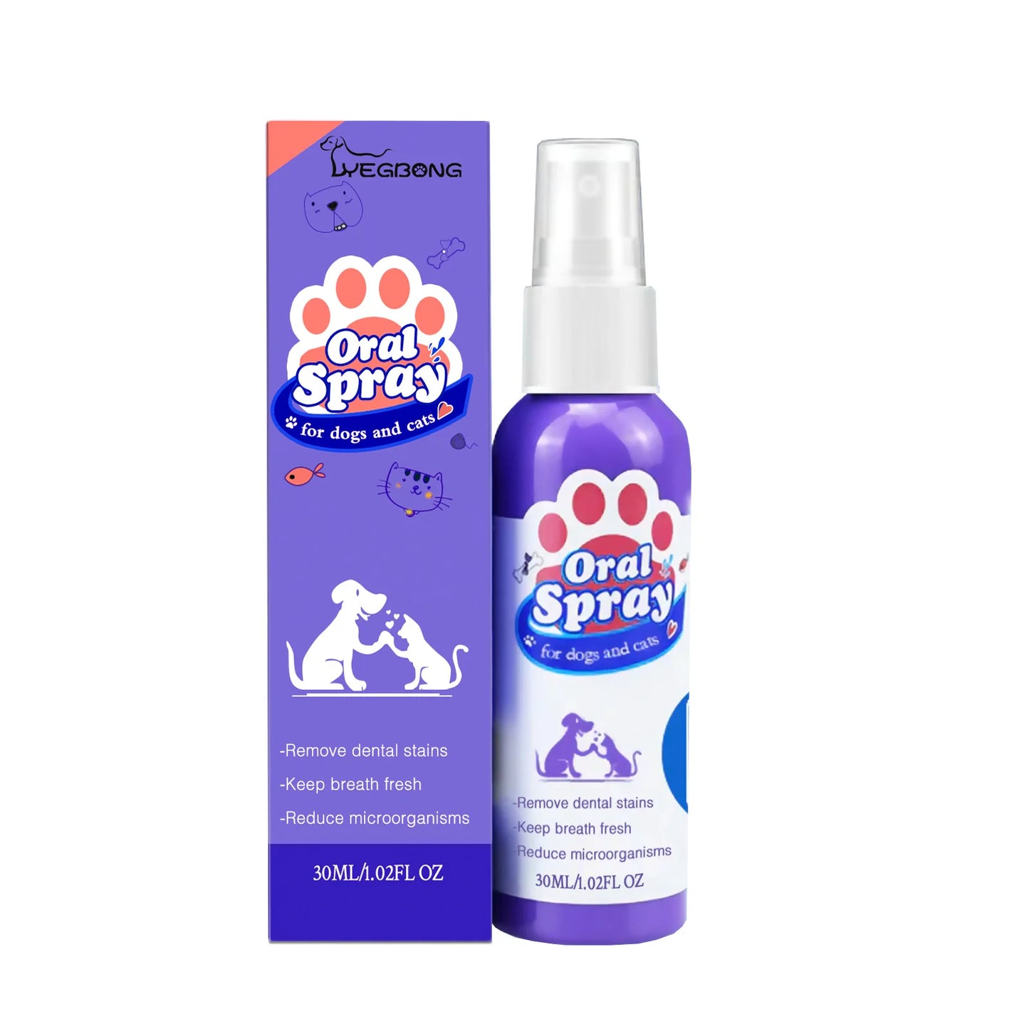 Pet Teeth Cleaning Spray Oral Care Remove Tooth Stains Keep Fresh Breath for Cats and Dogs Whitening  Remove bad breath
