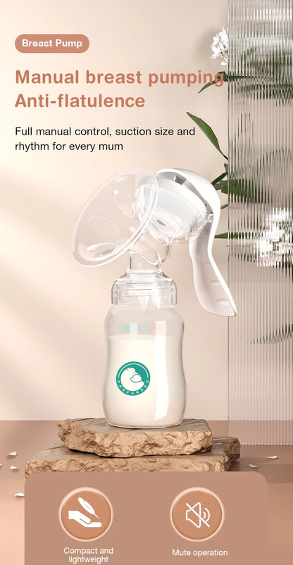 Breast Pump Baby Nipple Manual Suction Milk Pump Feeding Breasts Pumps Milk Bottle Sucking Postpartum Supplies BPA Free