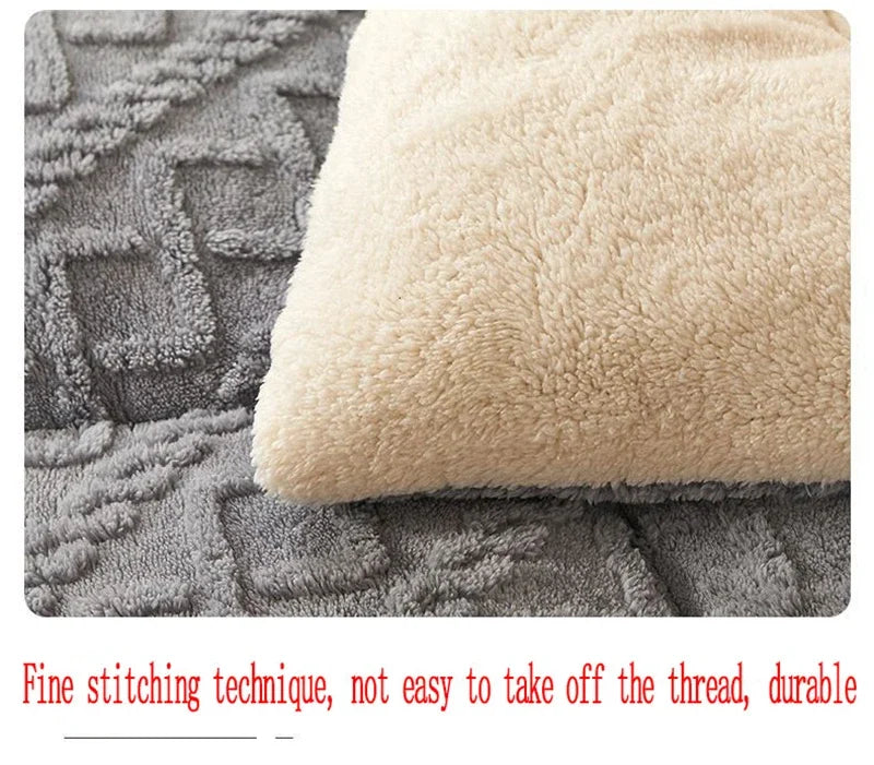 Super Thick Weighted Winter Blanket for Bed Faux Lamb Cashmere Plush Fleece Throw Queen King Size Cozy Warm Quilt Comforter