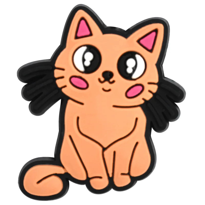 Cute Cats Shoe Charms Decoration for Crocs Pin Accessories Bracelet Wristband Party Gifts