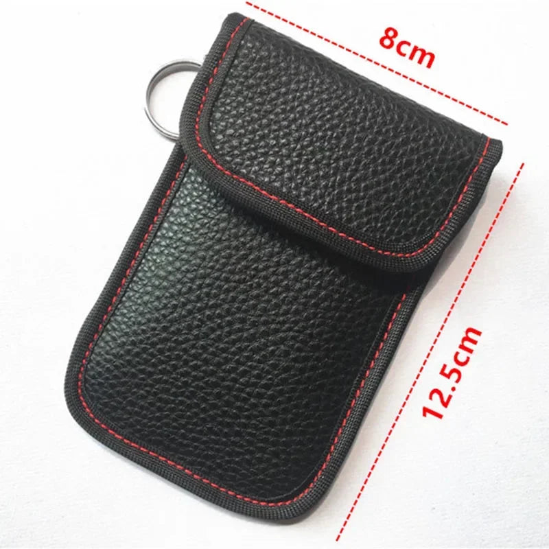 1x Car Anti-theft Car Key Fob RFID Signal Blocker Faraday Signal Blocking Pouch Bag Key Wallets Car Interior Accessories