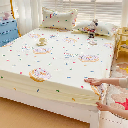 Bed Sheets Cute Animals Fitted Sheet Non Slip 침대패드 Bedspread With Elastic Band Mattress Cover (no Pillowcase) Double Bed Sheets