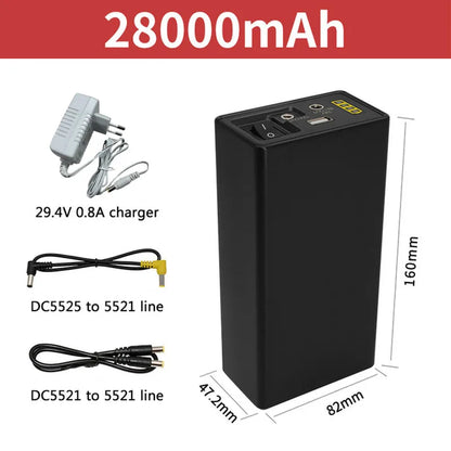 12V Power Bank 24V 18650  Rechargeable Lithium Battery 5V 24V Power Bank Auxiliary 44800Mah Power Bank 12V Mobile Power Supply