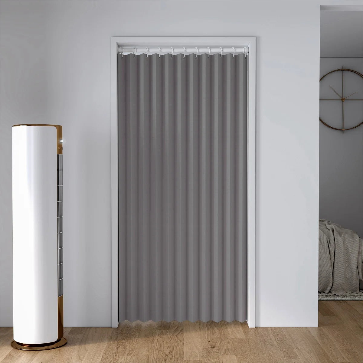 Fixed folding door curtain partition curtain household cloth curtain fitting room bedroom curtain air conditioner windproof heat