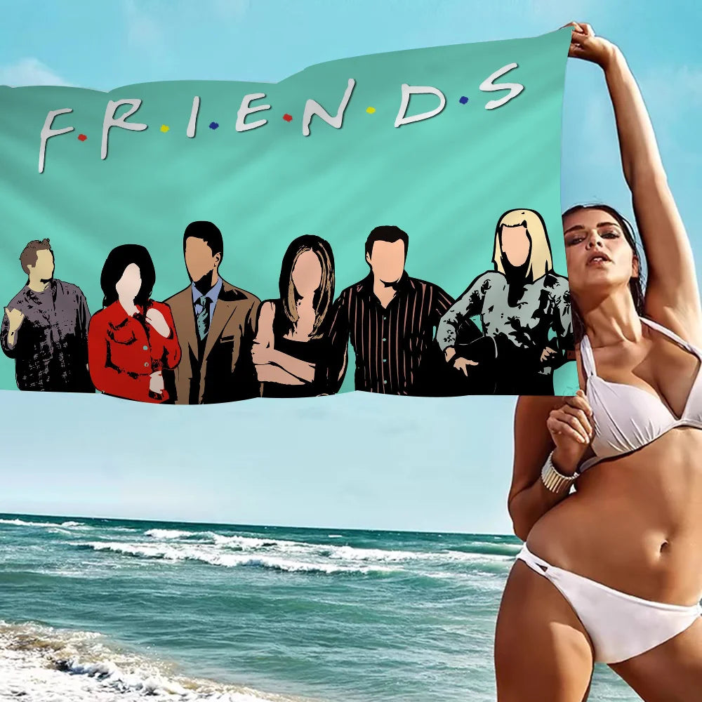 Friends TV Show Beach Towel For Kids Personalized Bath Towel Pool Towel Vacation Gift Picnic Towel Party Gift