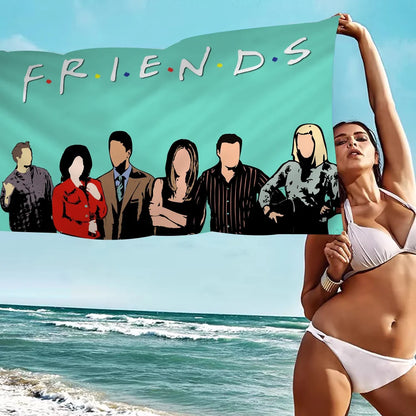 Friends TV Show Beach Towel For Kids Personalized Bath Towel Pool Towel Vacation Gift Picnic Towel Party Gift