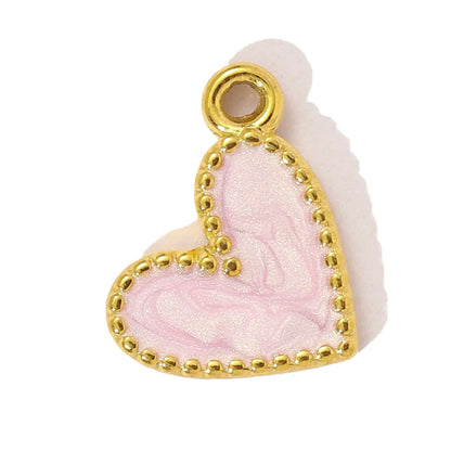 3pcs/Lot Sweet Gradient Enamel Rose Stainless Steel Diy Charm Women Rainbow Flower Waterdrop Necklace Pendant Love Heart Jewelry